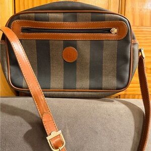 Vintage Fendi Pequin Crossbody Bag